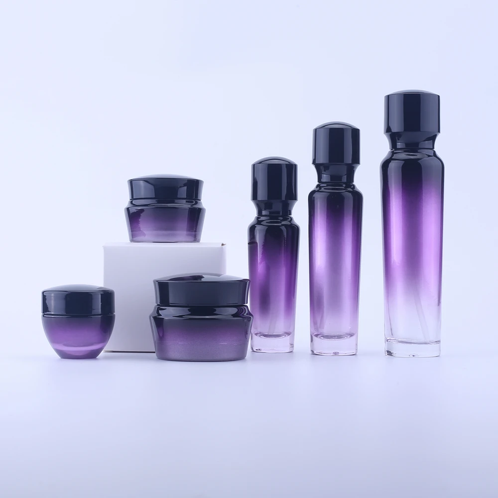 

200PCS Purple Glass Emulsion Refillable Ointment Bottles Empty Cosmetic Jar Pot Eye Shadow Face Cream Container 100ML 30G 50G