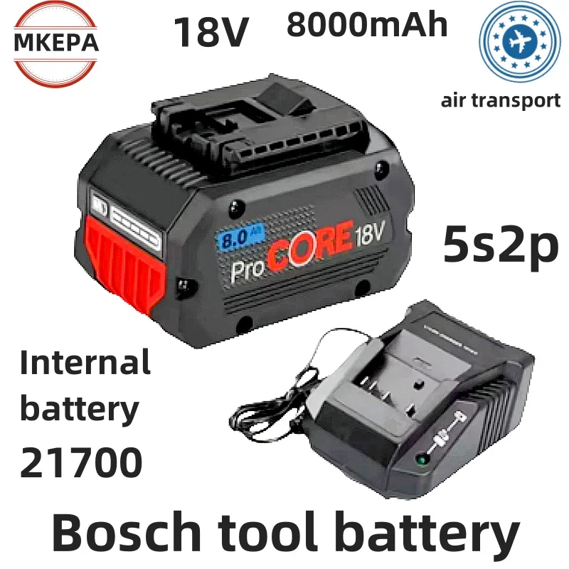 18V 8.0Ah 100% original Bosch rechargeable battery, suitable for tool BAT609 BAT618 GBA18V80 21700 high-power 5C power battery