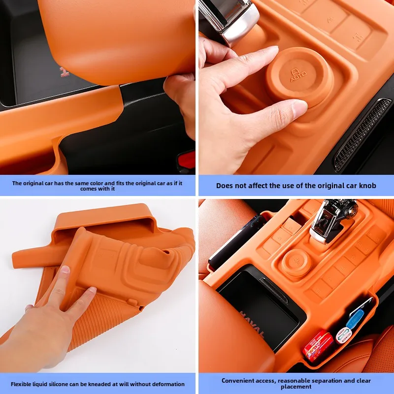 Good Quality NewFor Great Wall Haval H9 2024 2025 Center Console Wireless Charging Silicone Pad with Storage Bag Gear Shift Pane