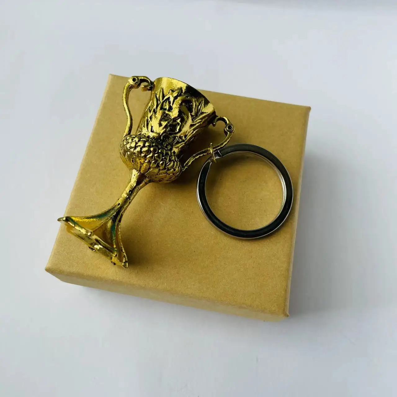 Dark Lord Horcrux Golden Cup Badger Logo Pendant Keychain Vintage Gift Box 2Pcs Set Golbet Key Rings Halloween Cosplay Gift