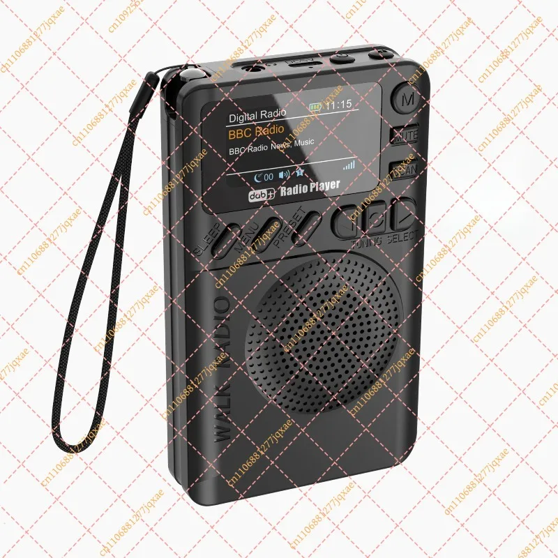Portable DAB+/FM Radio with LCD Display, TF MP3 Player & Rechargeable Battery