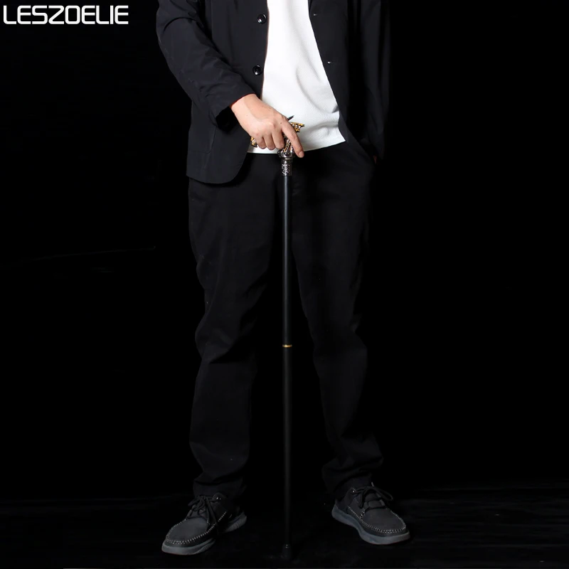 92 سنتيمتر العتيقة الفضة مع الأصفر تزين الفاخرة التنين رئيس عصا للمشي الرجال والنساء المألوف الزخرفية قصب حزب تأثيري #2