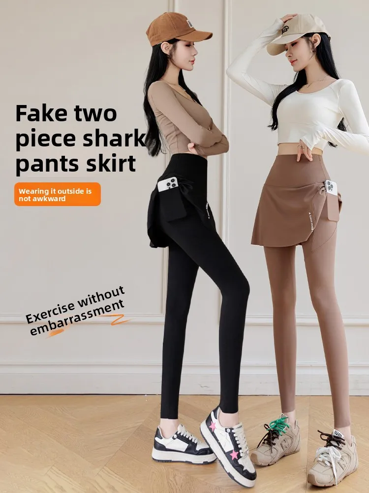 Hoge taille yogabroek Dames Fitn Sports Orts Bovenkleding keten Tummy Control Butt Lifting Negen punten broek