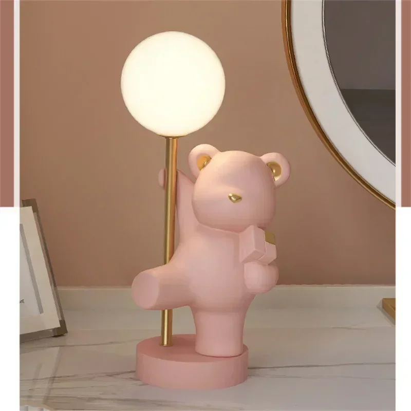 Nordic Rabbit Table Lamp Luxury Birthday Wedding Gift Nightlights Ins Cute Bunny Bedroom Decoration LED Atmosphere Night Light