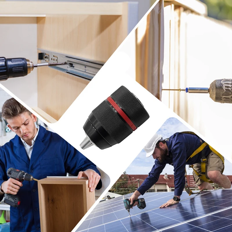 X59A_Metal Heavy Duty 2-13mm Keyless Drill Chuck Converter Self-Tighten