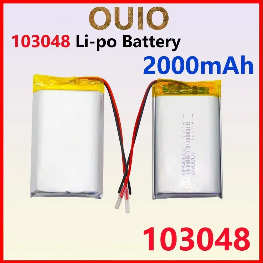 

Lipo Battery 103048 Li-ion 3.7V 2000mAh Polymer Rechargeable Batteries for Beauty Meter Nebulizer Mobile Power Laptop DVD Cell
