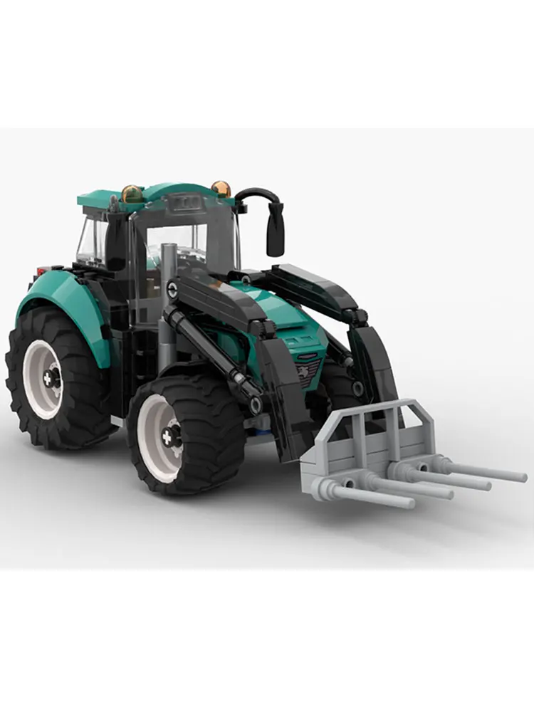 MOC Kippertrailer Set City City Tractor Met voorlader City Tractor Model Bouwstenen Architectuur Kerstcadeaus Speelgoed - afbeelding 2