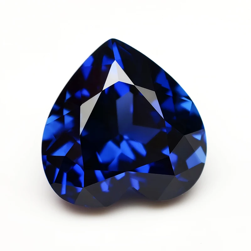 Top Royal Blue Synthetic Sapphire Heart Cut Lab Grown Gemstone Loose Stone with AGL Certificate for Jewelry Making