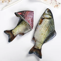 Creative Funny Fish Shaped Pen Bag Pens Crucian Carp Pencil Case Funny Student Stationery Supplies Storage Pens Organizer