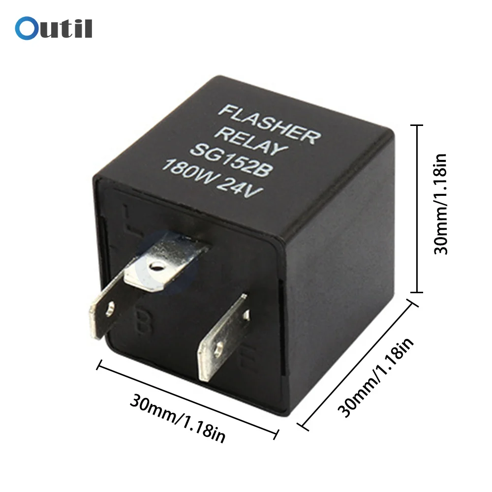 Car Flasher Relay Turn Signal 12V 24V Car Motorcycle Steering Relay 3-Pin Signal Indicator Blinker Light Globe Flashing Relay