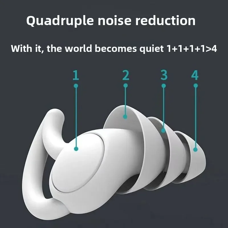 Silicone Sound Insulation Earplugs Noise Reduction Sleep Student Dormitory Work Travel Reusable Hearing Protection Adult