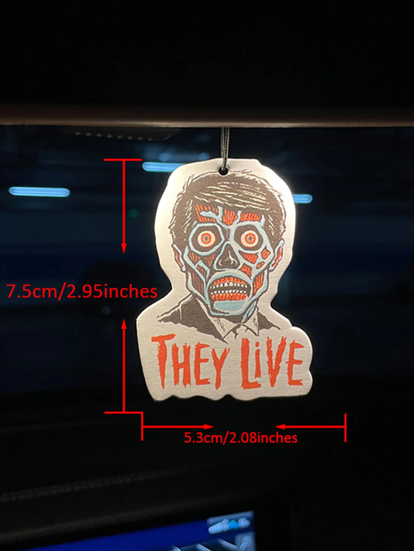 They Live Alien Character Shaped Hanging Car Air Freshener, Natural Plant Extract Fragrance, Alcohol-Free & Non-Toxic, Heat Resi