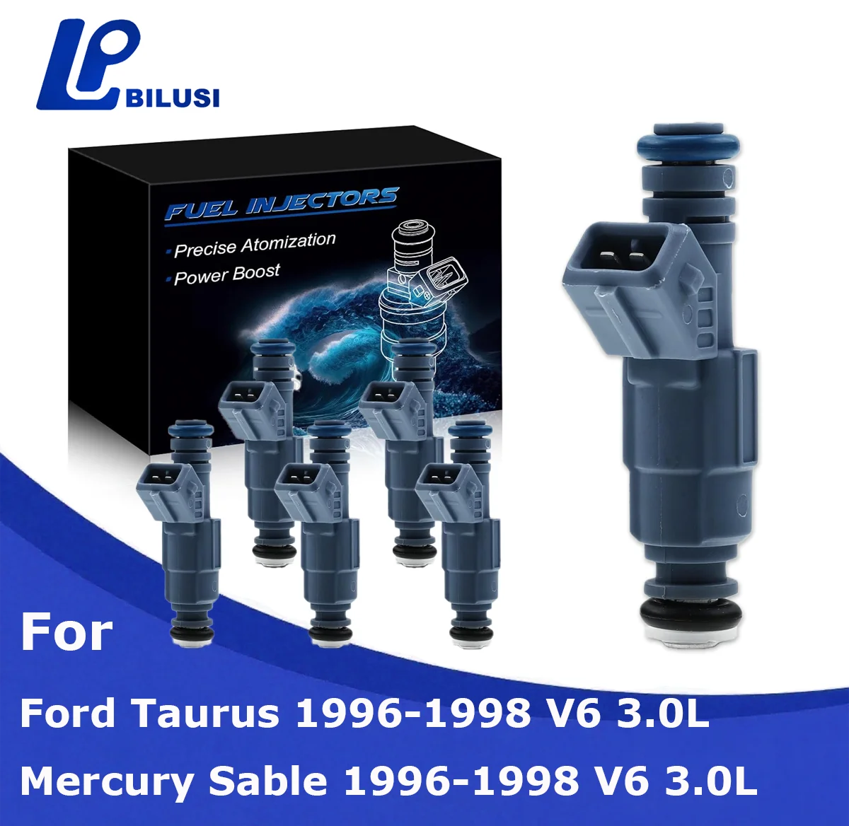 

Bilusi Fuel Injectors Compatible with Ford Taurus & Mercury Sable 1996 1997 1998 3.0L Gas Replace# 0280155715