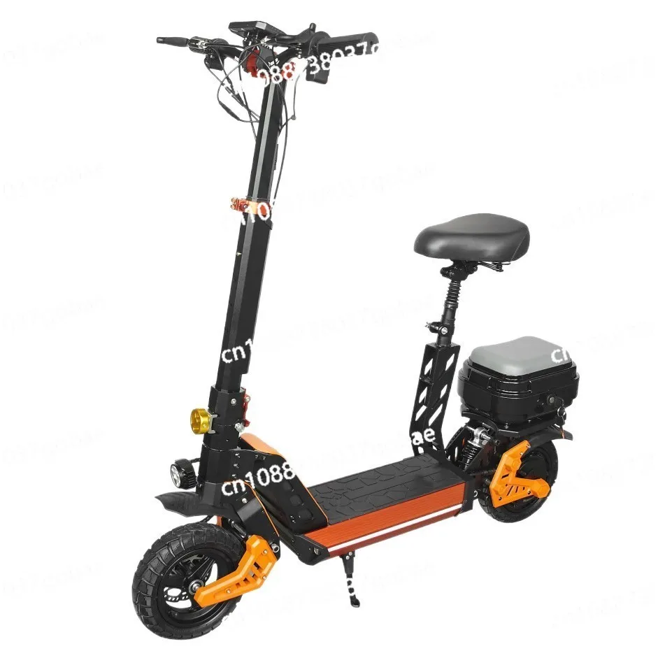 

10-дюймовый электрический автомобиль для взрослых с двойным амортизатором и багажником, аккумуляторным скутером