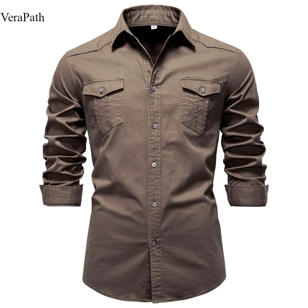 

2026 New Style Men's Clothing - European Size Denim Shirt - Men's Casual Solid Color Men's Denim Long-Sleeve Shirt