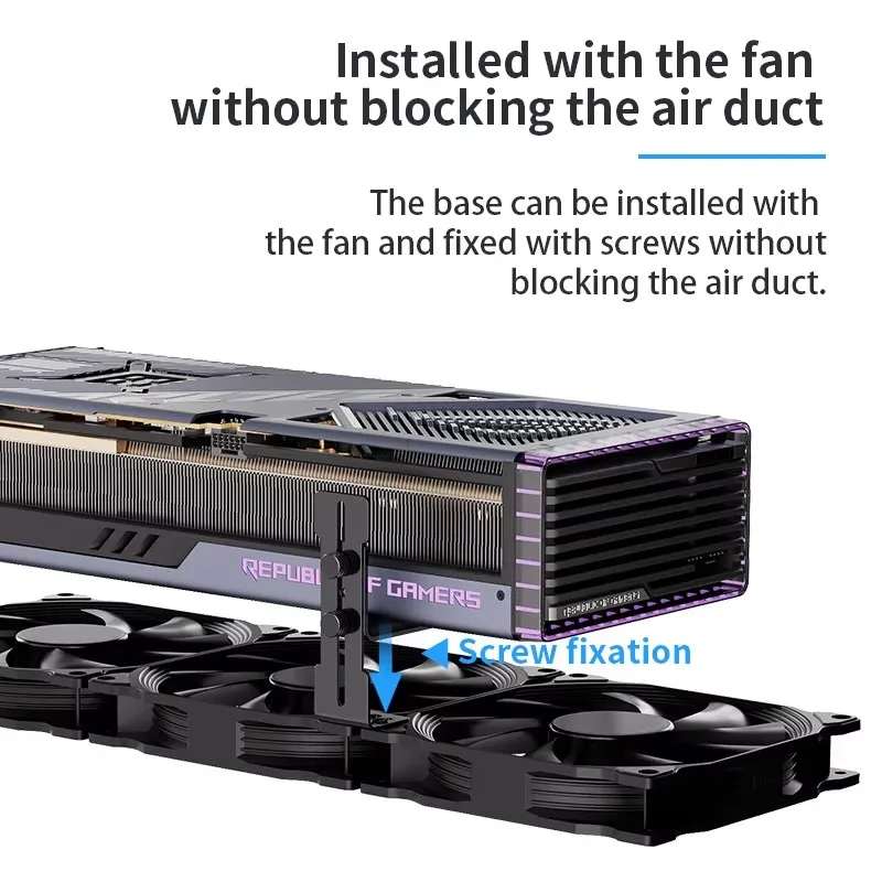 Computer Graphics Card Holder  Sea View Room  Chassis  Bottom Fan  Fixed Metal Bracket  Anti bending And Aagging L-Ahaped Jack
