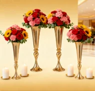 

16pcs)65cm tall)Candle Holder Wedding Table Centerpieces Decoration Gold iron Candelabra qq355