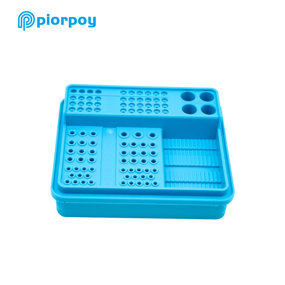 PIORPOY 96Holes Dental Endo Bur Holder Cleaning Stand High/Low Speed Bur Disinfection Organizers Dentistry Tool Block Sterilizer