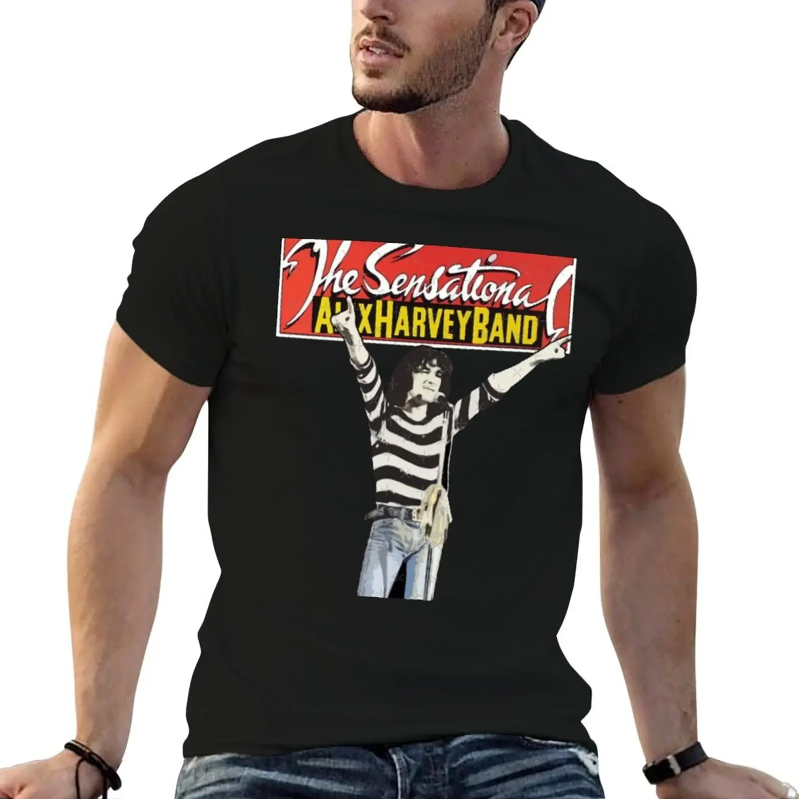 The Sensational Alex Harvey Band T-Shirt blue archive Short sleeve tee mens t shirts pack