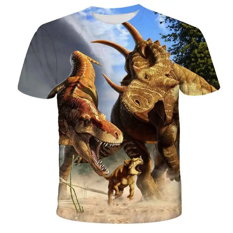 New Jurassic Park Dinosaur 3D Print T-shirt Jurassic World Boys Girls Fashion T Shirt Kids Children Tshirt Top Boy Girl Clothing