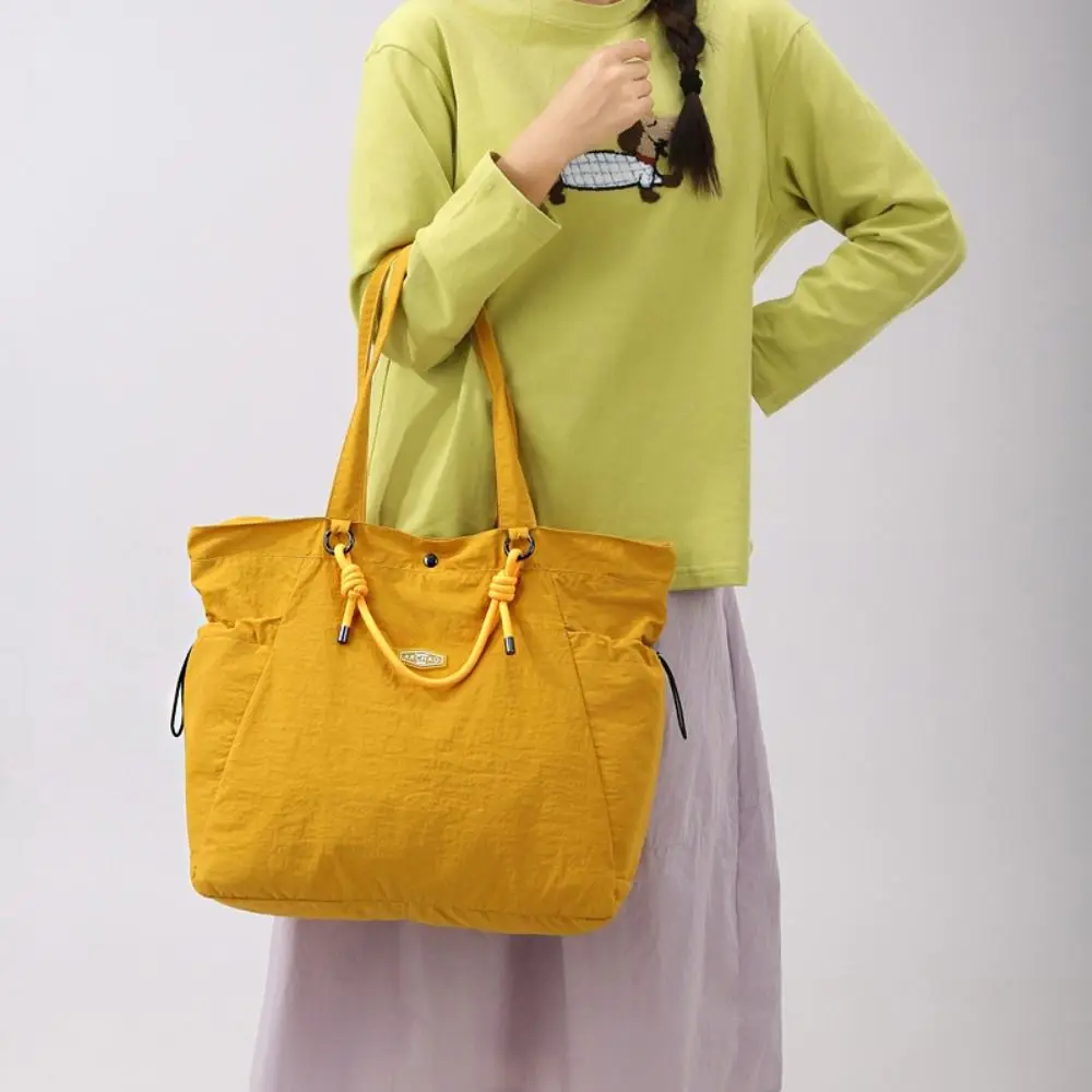 Tas Belanja Tas Jinjing Nilon Kasual Tali Nilon Gaya Korea Tas Ramah Lingkungan Ringan Tas Tangan Kapasitas Besar Tas Bahu Nilon Pelajar