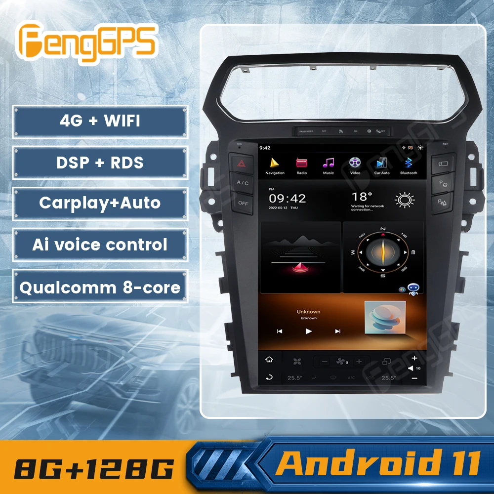 Car Radio Stereo Android 13 Android Radio For Ford Explorer 2011 - 2019 DVD Multimedia Player IPS Screen GPS Navi Carplay 8+128G