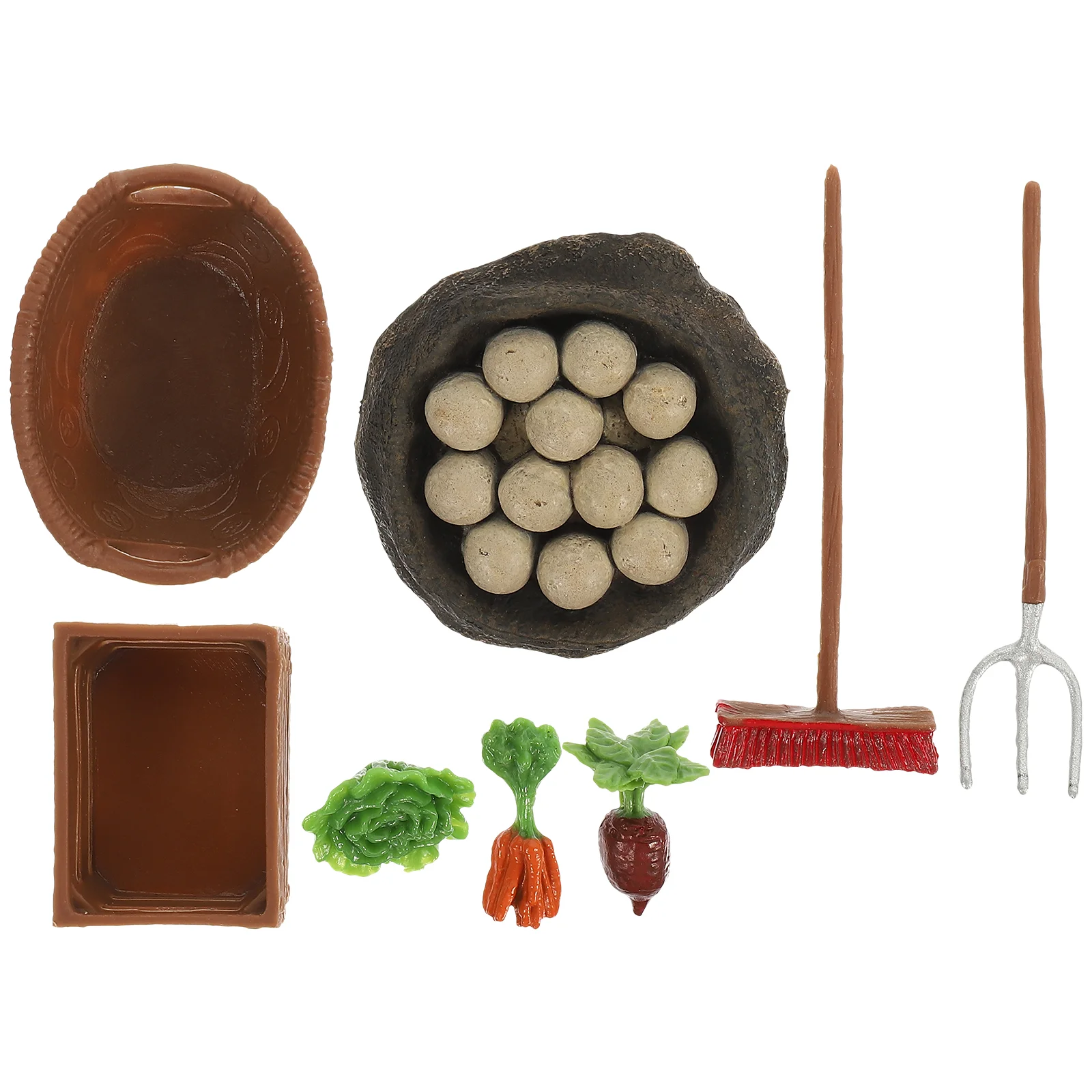 Simulation Farm Ornaments Toys Themed Vegetable Figurines Playset Miniature Tools Props