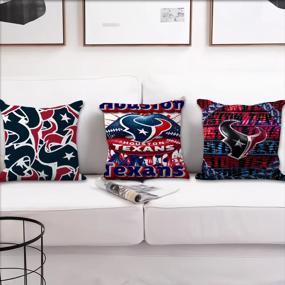 Funda de almohada Cool Fashion Houston Texans, cómodo cojín suave para sofá, decoración del hogar y la Oficina y fundas protectoras