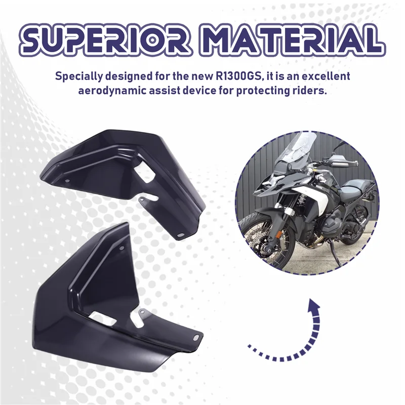 

Excellent-Motorcycles Lower Air Deflectors For BMW R1300GS 2023-2025 Windshield R 1300 GS R1300 GS Side Spoilers Deflector