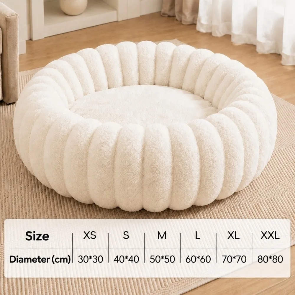 Warm Washable Round Pet Bed Material Cozy Design Cat Sofa Bed Ultra Soft All Seasons Available Large Dog Bed For Dog Cats