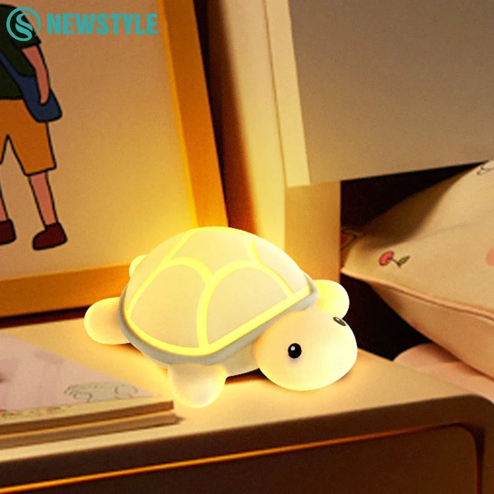 

Novelty Turtle Silicone Night Light Colorful Baby Nursery Sleeping Nightlights For Kids Beside Table Lamp For Room Decor