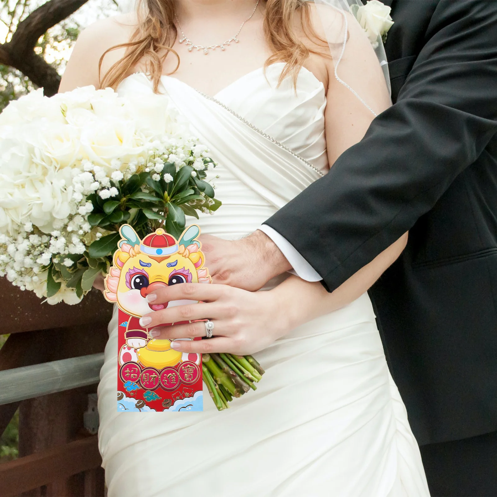 6 pz Drago Anno Buste Rosse 2024 Capodanno Cinese Tasca Dei Soldi Hongbao Lucky Red Pacchetti Festival Sacchetto Regalo Stile Del Fumetto