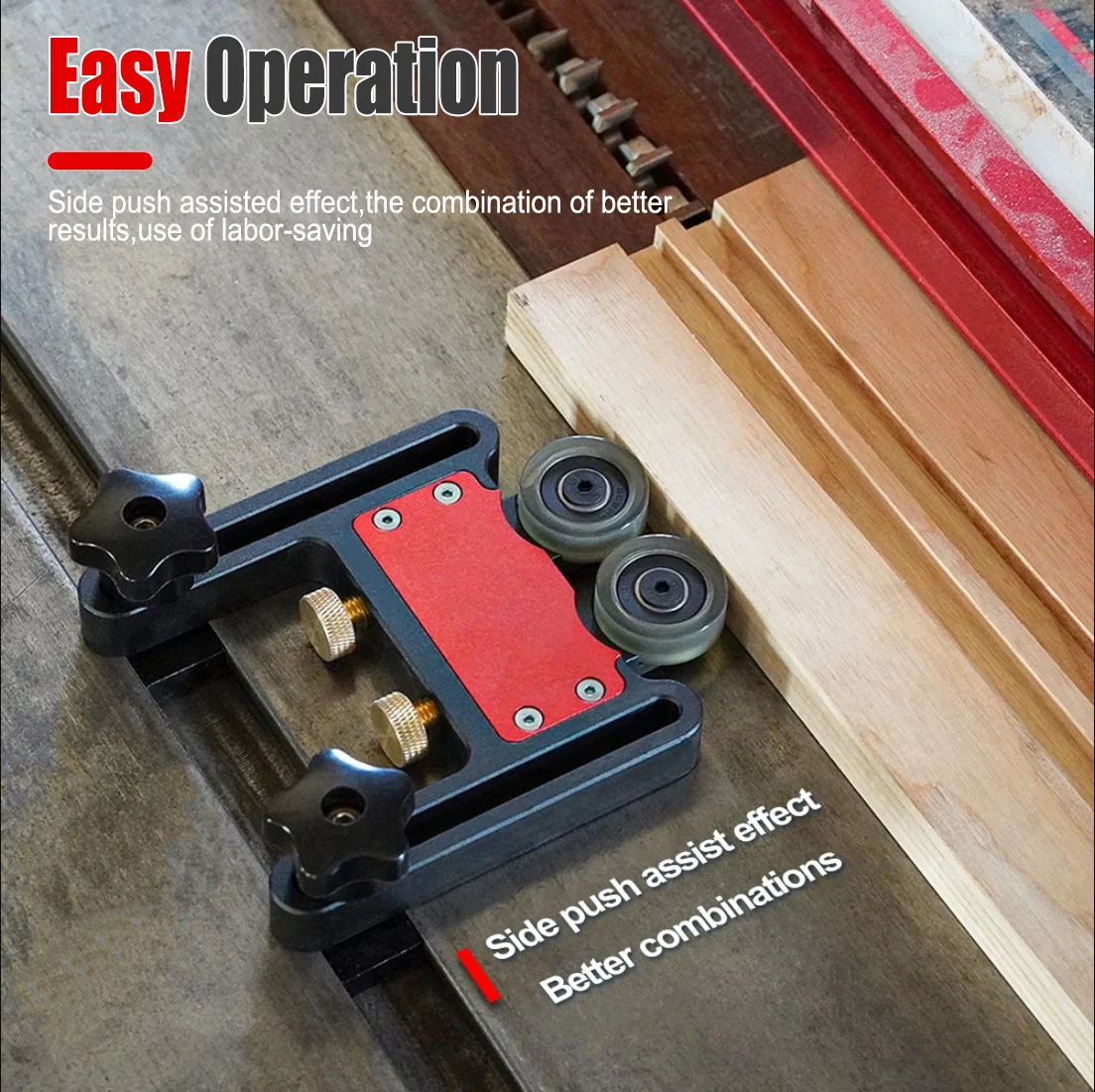 Woodworking Bearing Feeding Roller Feeder Table Saws Pressing Feeder Guide Board Fixing Bearing Wheel for T Tracks Fence