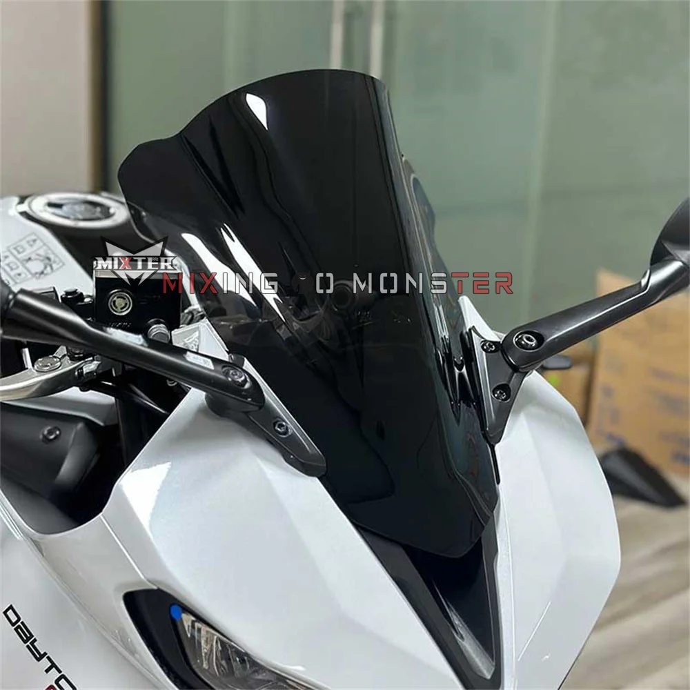 يناسب انتصار دايتونا 660 DAYTONA660 2024 2025 اكسسوارات الدراجات النارية الزجاج الأمامي هدية الزجاج الأمامي منحرف الرياح قناع