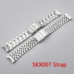 SKX007 SRPE Watch Bracelet 22mm Stainless Steel Bracelet Compatible with SKX007 Case Folding Buckle Solid Curved End Men's Strap