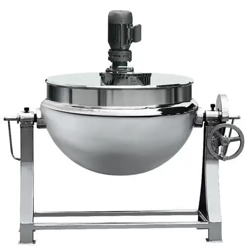 

Commercial Continuous Cooking Industrial Kettle Stainless Steel Induction Tilting Pot Easy Operation Core Including Engine Pump