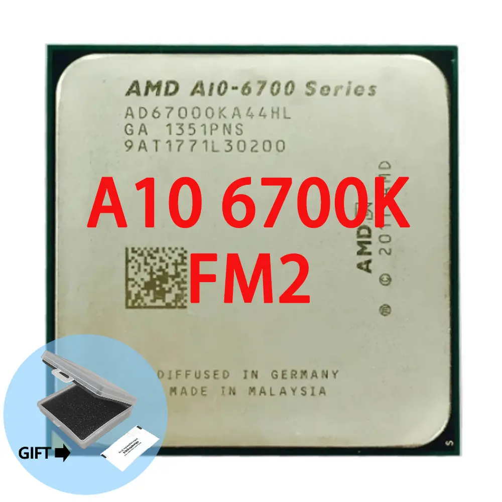 AMD APU A10 6700 A10 6700K A10 6700 K 3.7 GHz Quad-Core Quad-Thread CPU Processor AD6700OKA44HL Socket FM2