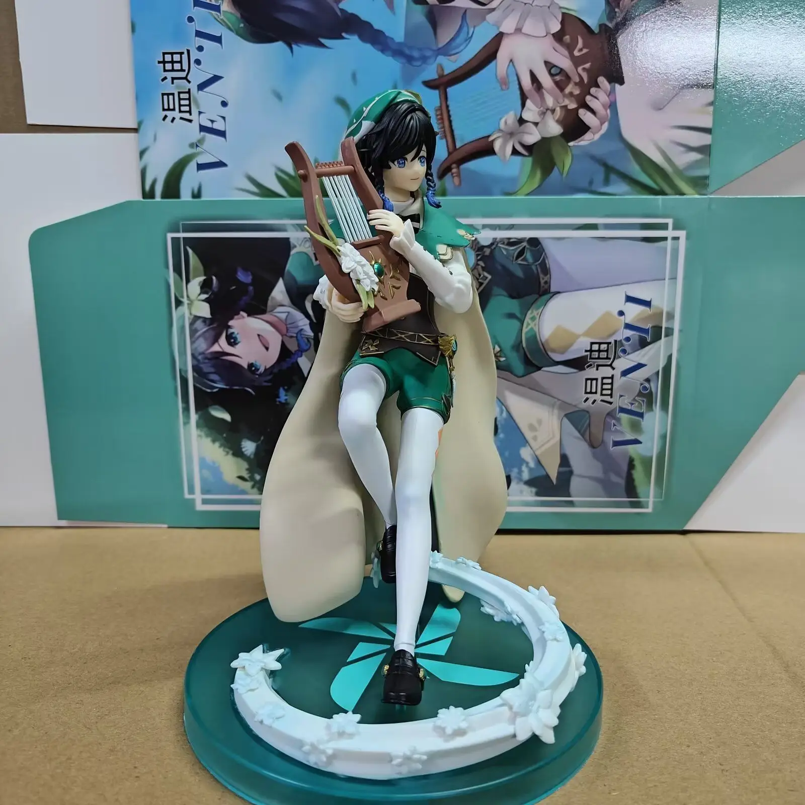 Figura Anime Genshin Impacto, Gk Venti Mutável Face Estátua, PVC Modelo Colecionável, Boneca Bonitos Brinquedos, Action Figures Presente, 24cm, Gk