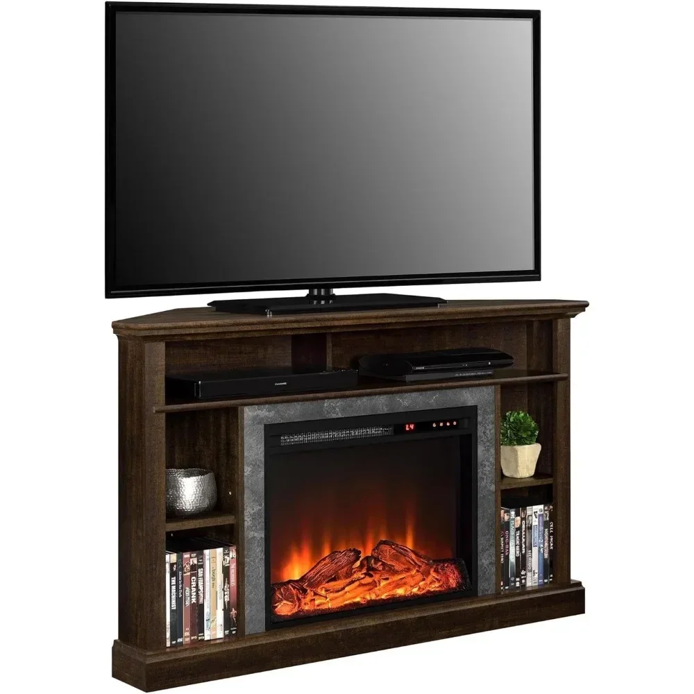 Replaceable Electric Fireplace Insert Heater, Remote Control, Timer, Realistic Log and Flame Effect, Espresso