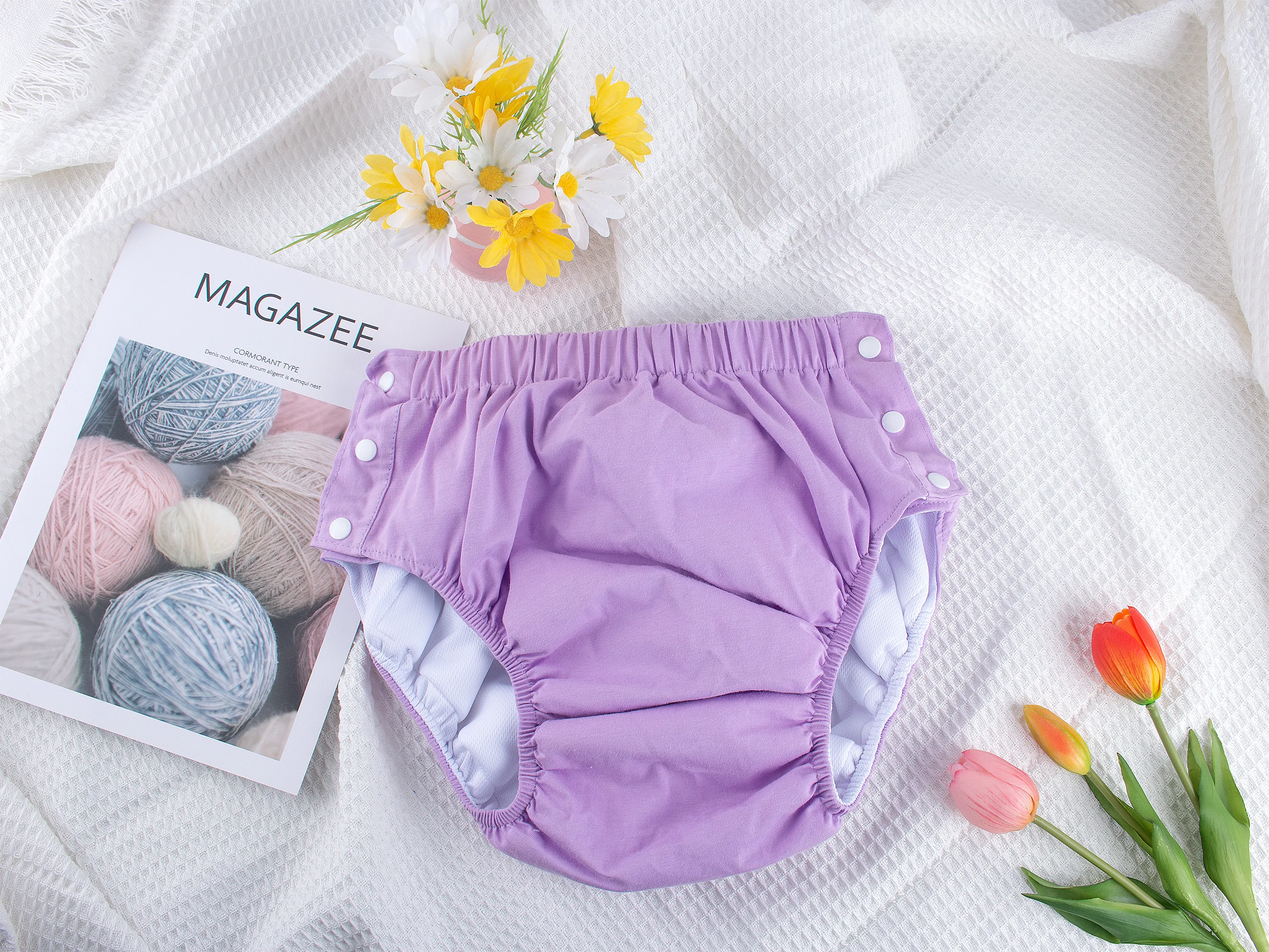 1Pc Cotton Comfort  Adult Diapers Pants Large Size Washable Cloth Diaper for Patients, Elderly Men and Women incontinence Pants