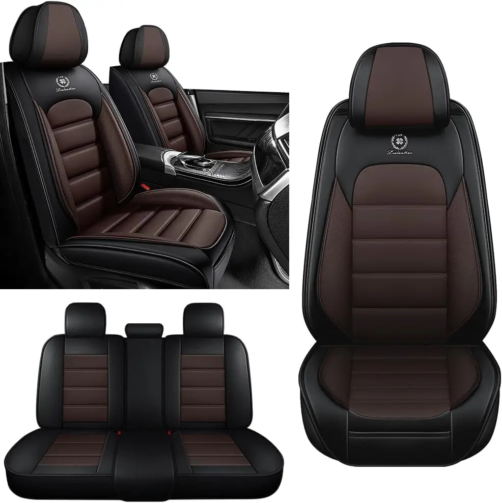 

for Mazda CX-5 2002-2025 Seat Covers Full Set, Wear-Resistant Automotive Seat Cover Accessories (Black & Coffee/Standard Style)