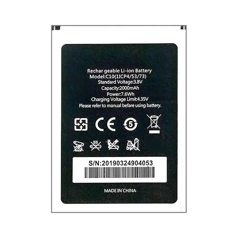 

Mobile Phone Battery 2000Mah For Oukitel C10 Premium Replacement