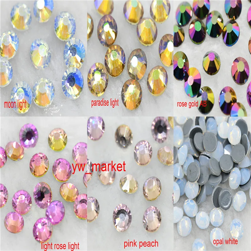 DMC Hotfix rhinestones Flatback Crystal Iron On Round Stones for clothing Decoration Crafts Dress diamond ss3 ~ss30