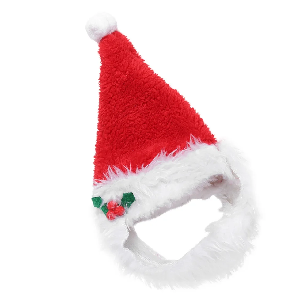 

Pet Christmas Hat Adjustable Cute Santa Beard Dog Cat Holiday Headwear Party Costume Christmas Pet Hat Dog Head Wear