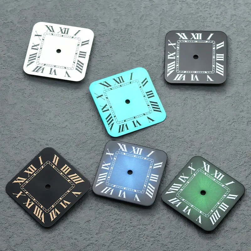 NH35 Dial 27mm Square Dial Santos Dial and Watch Hands Fits for NH35 NH36 4R 7S26 Movement Watch Dial Santos Case Repair Parts