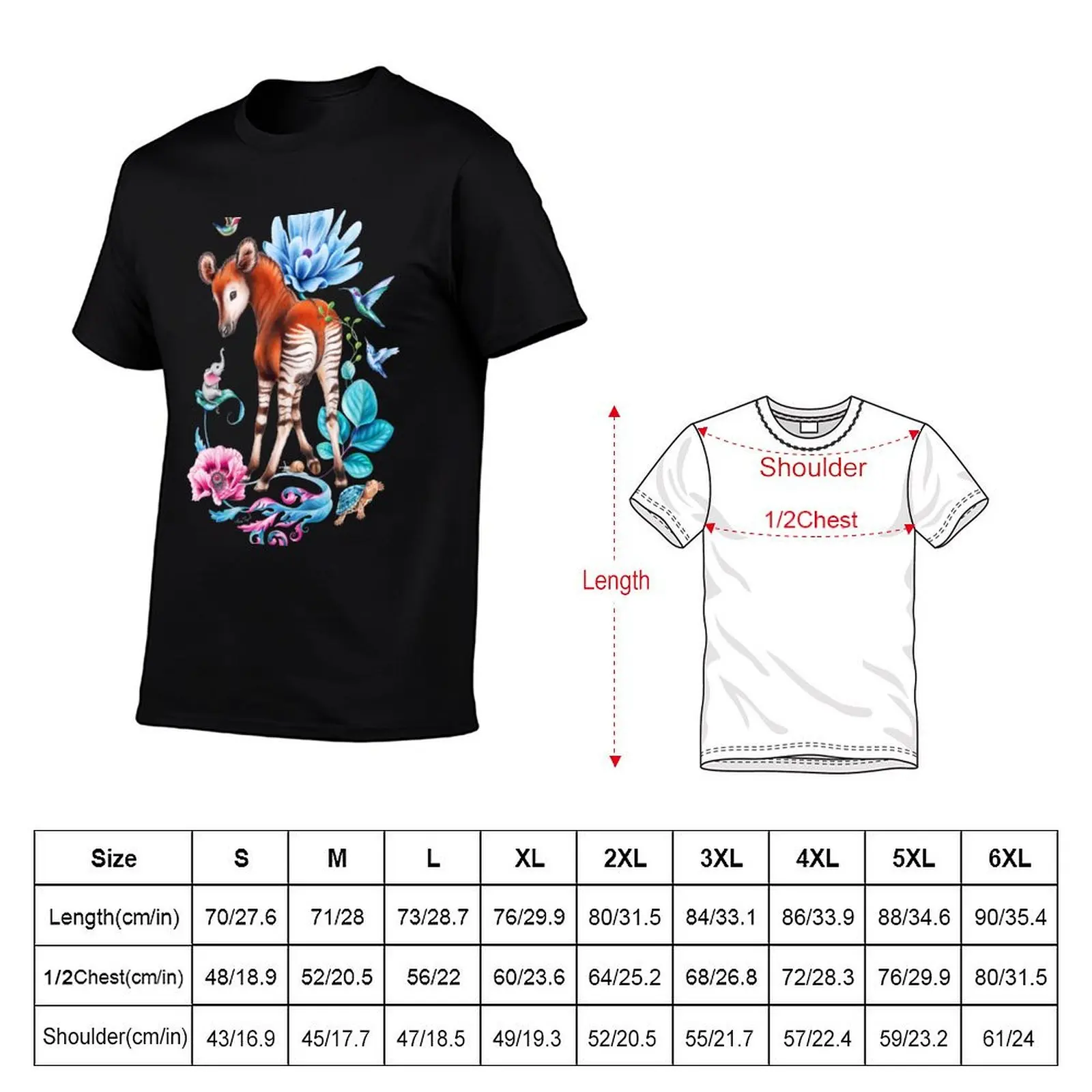 Young okapi by Maria Tiqwah T-Shirt graphic tee shirt basketball graphic tees men t shirts high quality