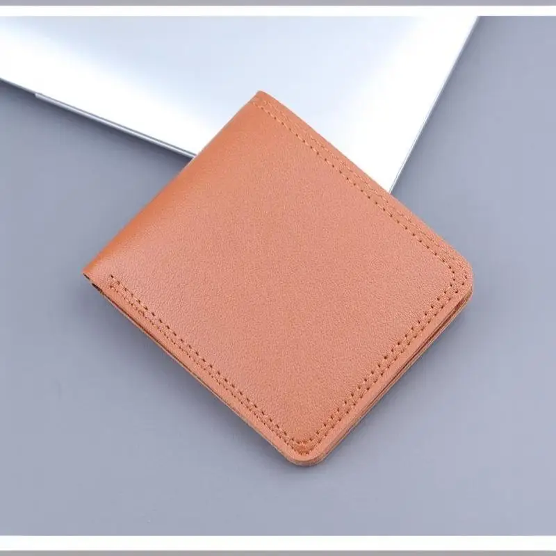 Minimalistische Herren-Geldbörse aus PU-Leder, Schwarz-Kaffee, große Kapazität, mehrere Fächer, zweifach faltbar, Ausweiskartenhalter, für Männer und Frauen – Detail 13