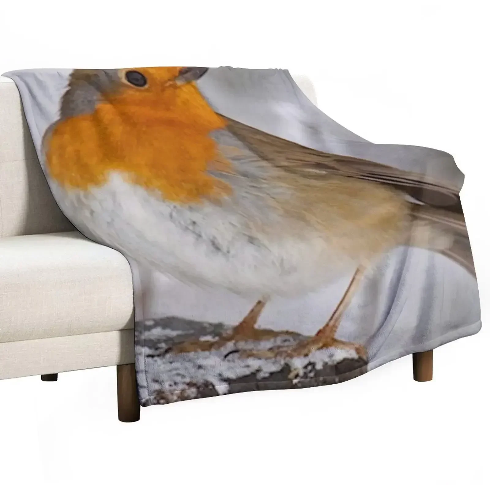 Cheeky Robin Throw Blanket All Season Soft Lightweight Blanket for Home