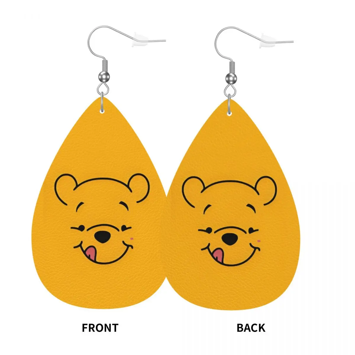 Custom Winnie The Pooh Leather Earrings for Women Dangle Earrings Jewelry Accessories view 3