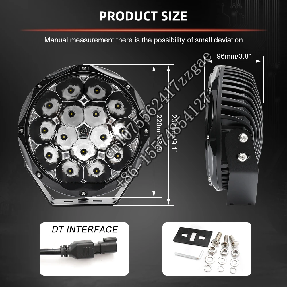 2023 New 9 inch Driving Spot Led Lights Round, Offroad Faros Led 4x4 9 Pulgadas